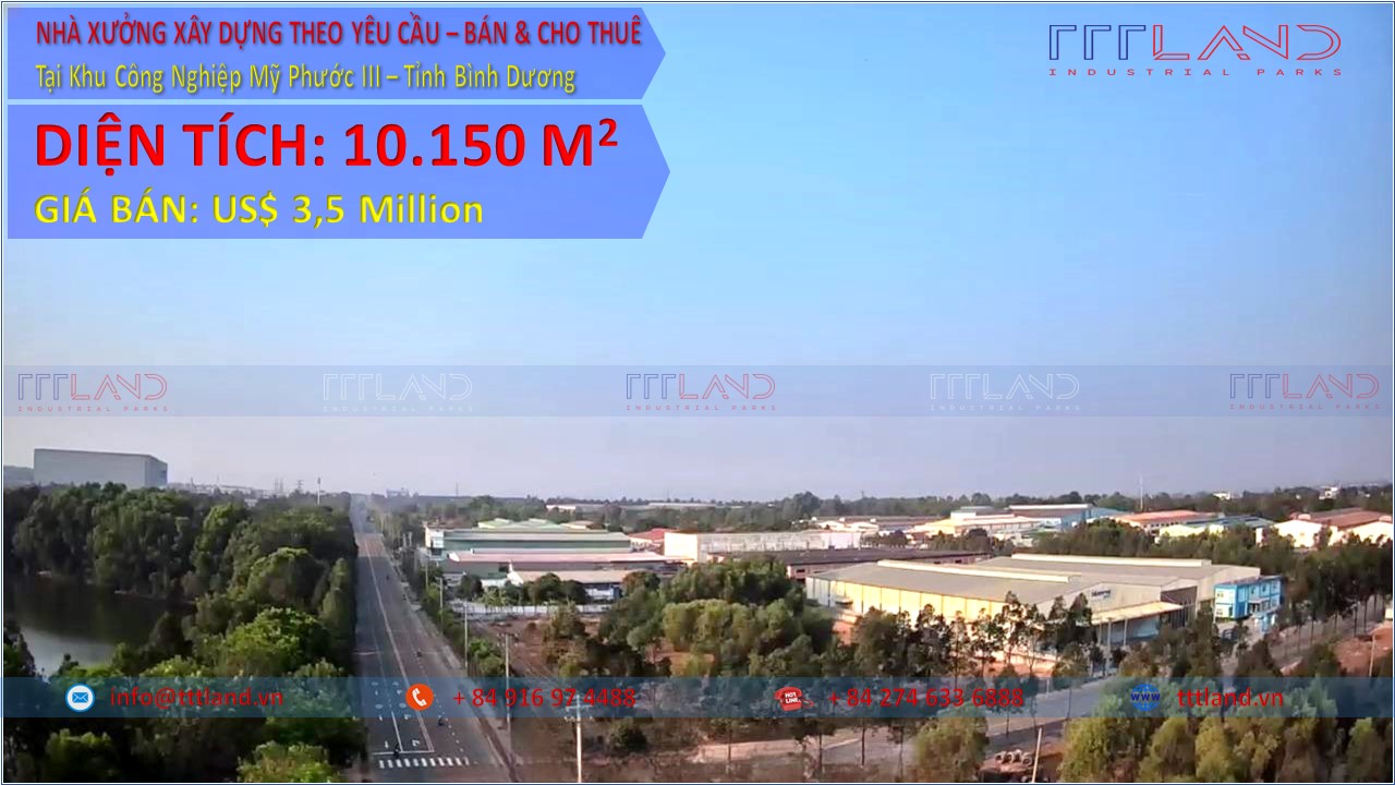 Bán Nhà xưởng xây theo yêu cầu - Khu công nghiệp Mỹ Phước 3 - TTTLAND