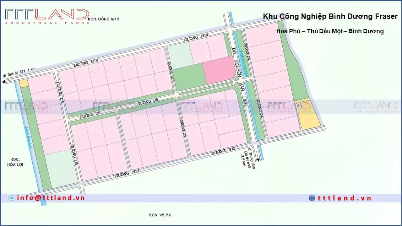Bản đồ khân khu công nghiệp Bình Dương – Frasers 2