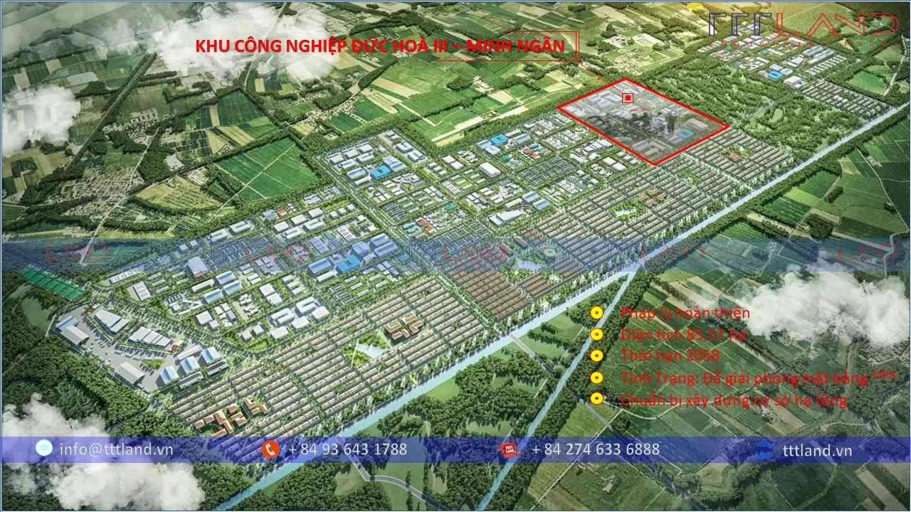 Khu Công Nghiệp Đức Hoà III - Minh Ngân - Tỉnh Long An - TTTLAND
